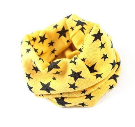 Sciarpa di moda per bambini (collo) con stelle J3036 giallo