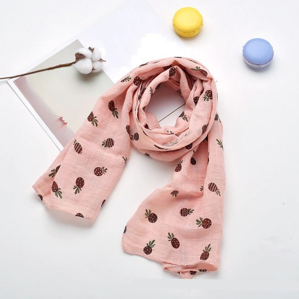 Sciarpa invernale per bambini con ananas J3136 rosa chiaro