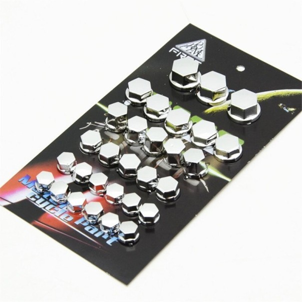 Screw and Nut Caps 30 pcs silver