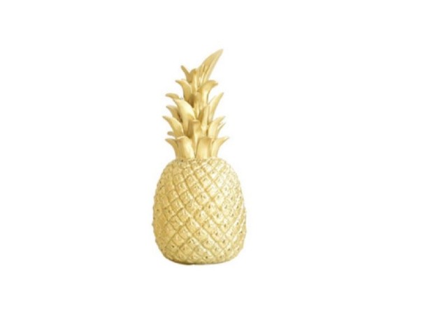 Scultura decorativa ananas oro M