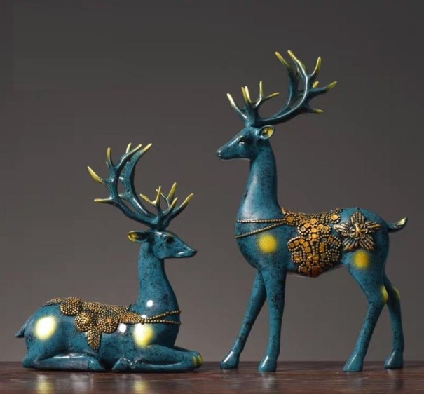 Scultura decorativa di cervo 2 pz 1
