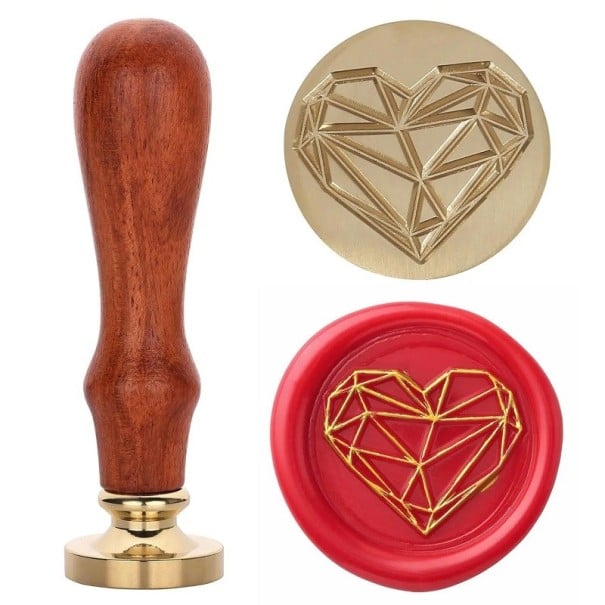 Seal Stamp with Pattern Wooden Handle 3