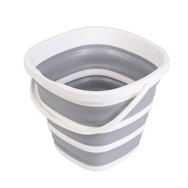 Seau pliable en silicone 10 l gris