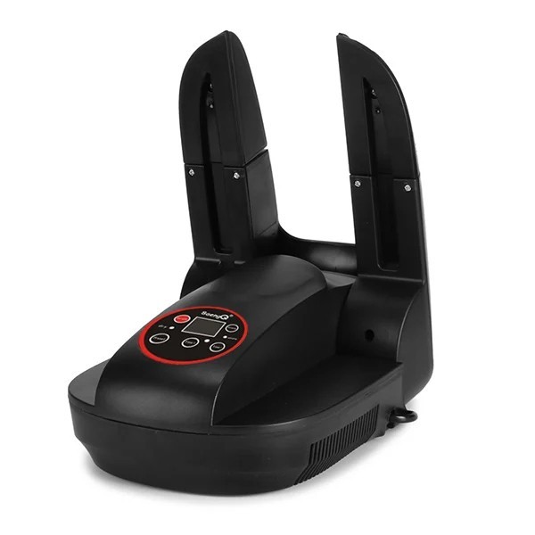 Secador de zapatos eléctrico con control digital, potente calentamiento y diseño plegable en color negro. 1