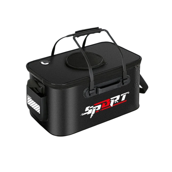 Secchio pieghevole per pesci vivi con coperchio e manico 50 × 30 × 26 cm materiale resistente serbatoio portatile per acqua scatola da pesca per campeggio 1