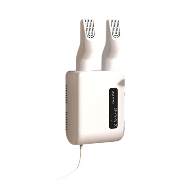 Sèche-chaussures électrique mural de 200 W avec fonction de stérilisation pour un séchage rapide et doux des chaussures, avec connexion 220V blanc