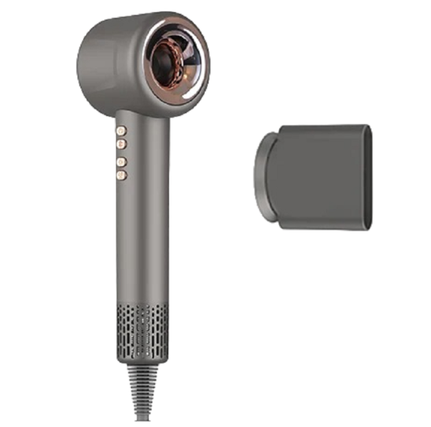 Sèche-cheveux avec ioniseur Sèche-cheveux professionnel avec lumière infrarouge Sèche-cheveux avec réglage de la température et embout 1600 W 220 V gris