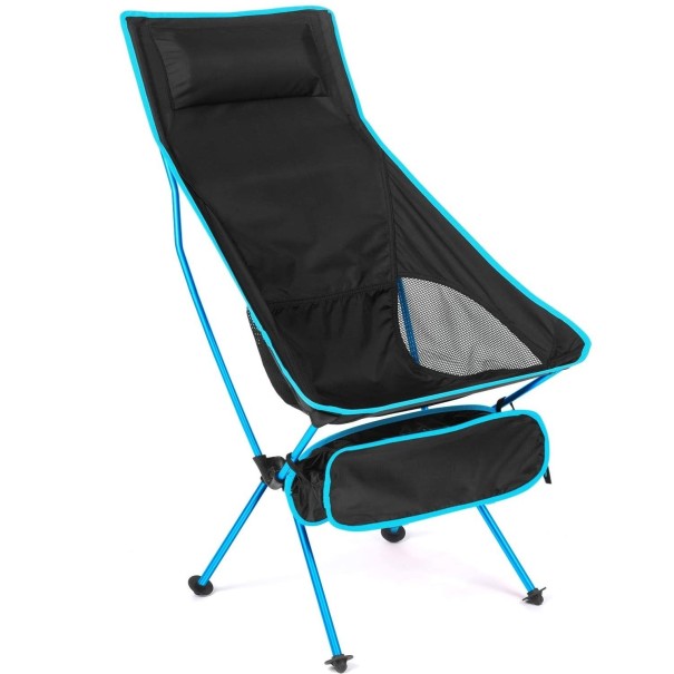 Sedia pieghevole da campeggio azzurro