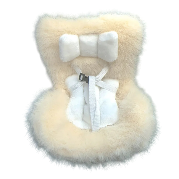 Seggiolino per bambole 17 cm Mini seggiolino in peluche Vari colori Carinissima decorazione per cruscotto dell'auto Originale ornamento beige