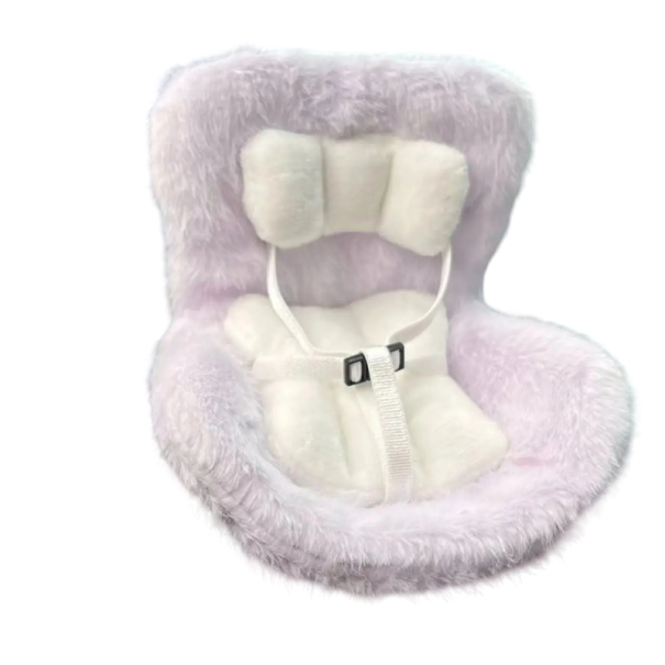Seggiolino per bambole 17 cm Mini seggiolino in peluche Vari colori Carinissima decorazione per cruscotto dell'auto Originale ornamento viola
