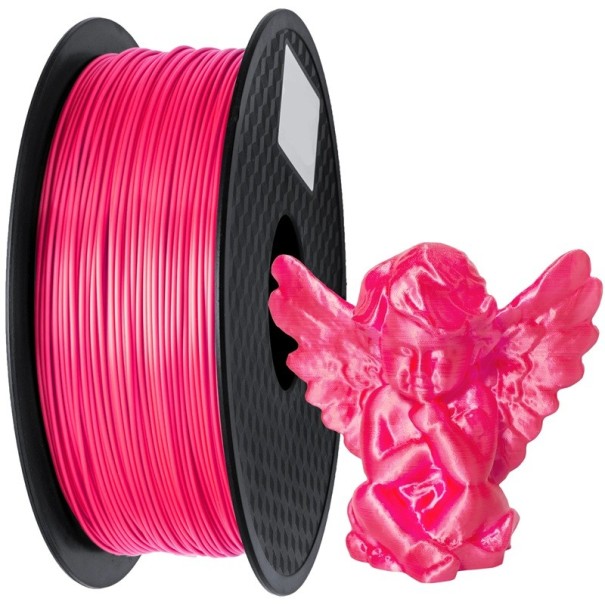 Seidenes PLA-Filament 1,75 mm 1 kg Glänzende Oberfläche 3D-Drucker-Nachfüllung Für FDM-Druck Scharfe Details Glatte Schichten Dekorative Modelle rosa