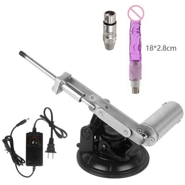 Sekssimulator met zuignap en realistische paarse verlenging 18 x 2,8 cm telescopische beweging 45 mm discrete verpakking 1