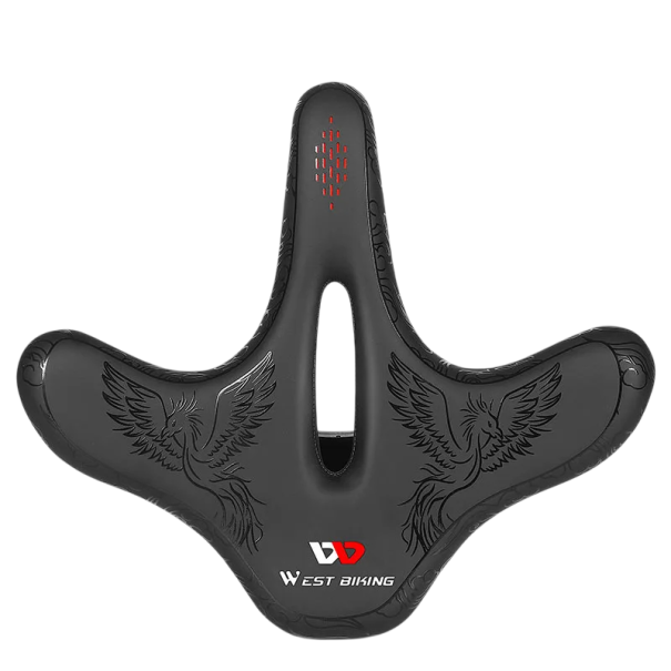 Sela de ciclismo WEST BIKING com amortecimento de impactos 28 × 33 cm centro oco construção respirável preta para bicicleta 1
