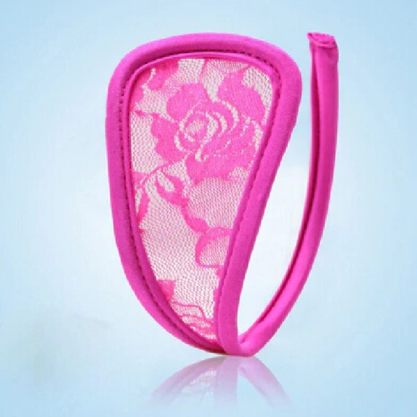 Selbsthaltender C-String-Tanga für Damen dunkelrosa
