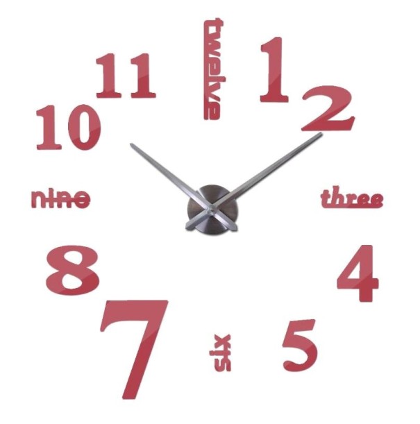 Selbstklebende Wanduhr G1581 rot M