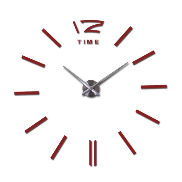 Selbstklebende Wanduhr G1708 rot 119 cm