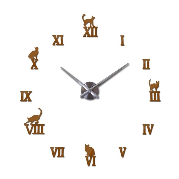 Selbstklebende Wanduhr G1809 braun 119 cm