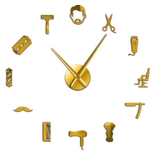 Selbstklebende Wanduhr G2125 golden 94 cm