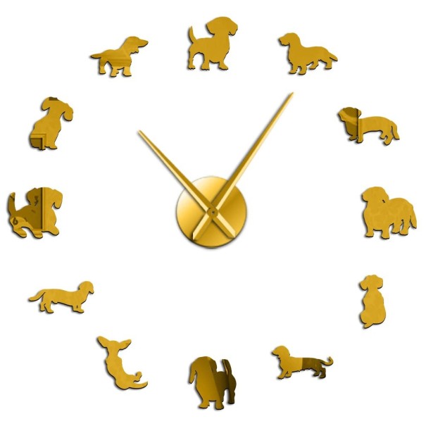 Selbstklebende Wanduhr G2134 golden 94 cm
