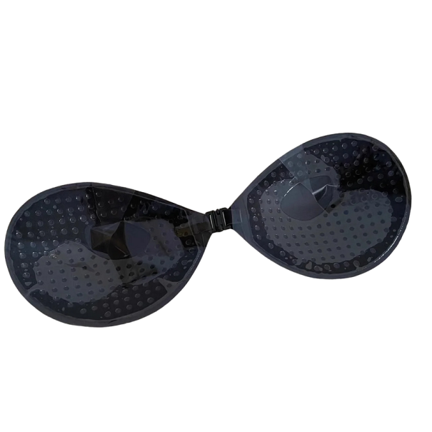 Selbstklebender Klebe-BH, unsichtbarer Push-Up-BH, wiederverwendbarer Silikon-BH schwarz C