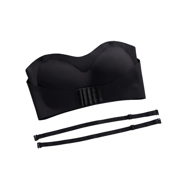 Self-Adhesive Bra with Front Fastening Seamless Bra Bra with Strong Support and Detachable Straps black XL