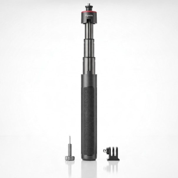 Selfie stick cu trepied 29,5–160 cm pentru camere de acțiune Tub de aluminiu cu șase părți Adaptator 1/4 inch și GoPro Negru Pentru DJI Insta360 1