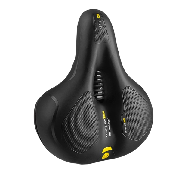 Sella da uomo per bicicletta con molla giallo