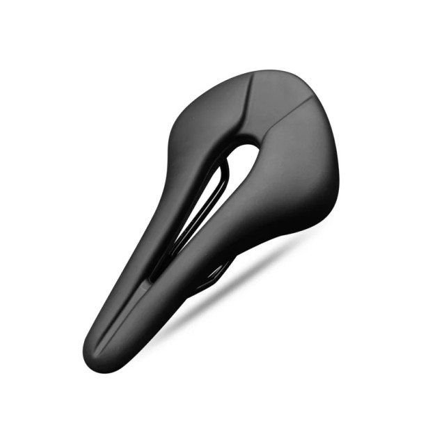 Sella morbida per bicicletta con centro cavo 265 × 150 mm PU e schiuma gel a doppia densità con doppie molle per un viaggio confortevole nero