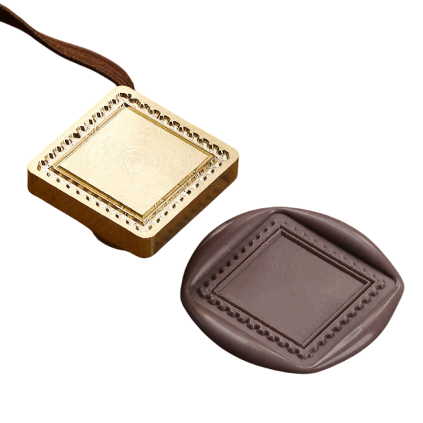 Sello de cera 25 mm Sello para sobres y decoraciones para el sellado con cera de anuncios Cabeza cuadrada de latón dorado 1