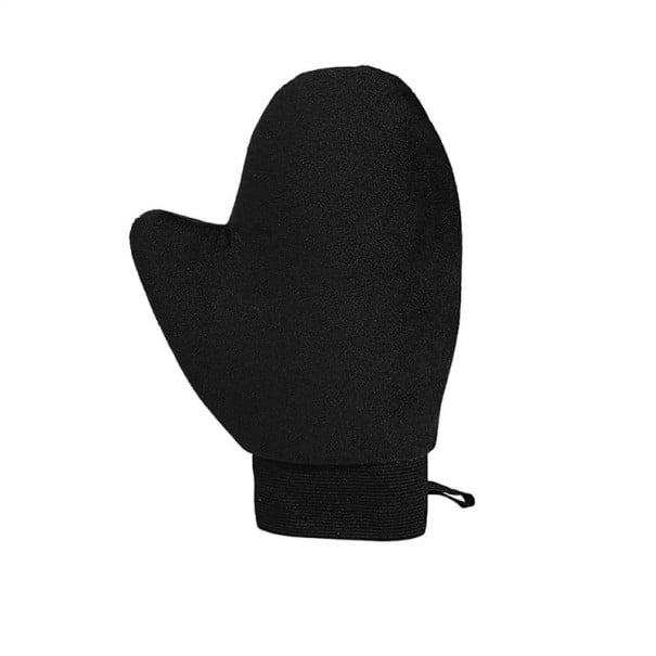 Selvbrunerhandske Dobbeltvirkende applikator mod klæbrige hænder Hurtigtørrende flocket fløjlsstof Til påføring af selvbruner sort