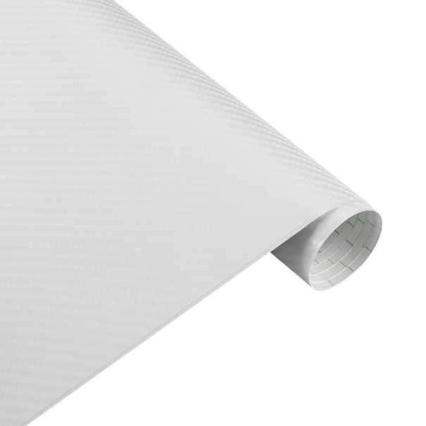 Selvklæbende film 152x200 cm 4D kulfiberfilm til bil Vandtæt PVC-film Tuningfilm til motorhjelm Køretøjsdekoration og -beskyttelse hvid
