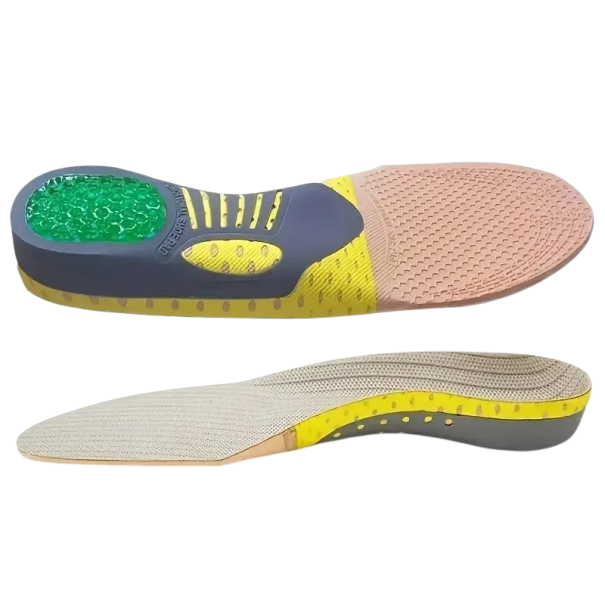 Semelles en gel jaunes Semelles orthopédiques Amortissement du choc Support de la voûte Confort lors de la marche Chaussures de sport 41-42