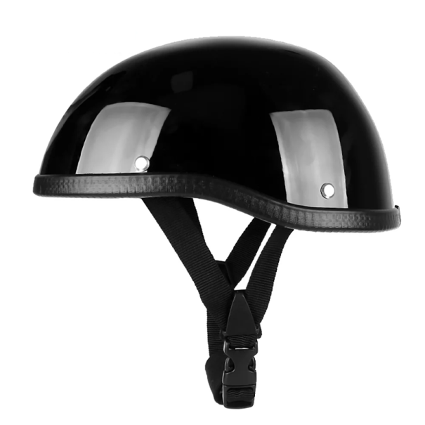Semi-cască de motocicletă retro 26 x 15 x 12 cm Cască de scuter deschisă vintage Cască cu design ABS pentru bărbați și femei, călărie Negru lucios