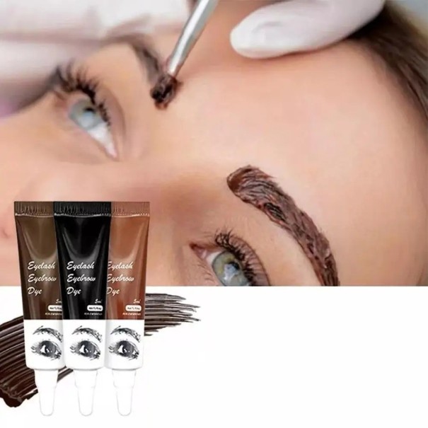 Semi-permanent ögonbrynsfärgningskräm Långvarig ögonbrynsgel Professionellt set med färgtonande kräm, borste och färg för färgning av ögonfransar och ögonbryn Vattenfast ögonbrynsmarkeringsfärg Henna ögonbrynsfärg