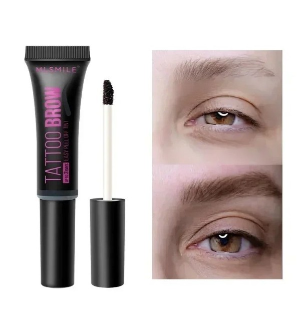Semi-permanent øjenbrynsfarve Vandfast øjenbrynsgel med øjenbrynstatoveringseffekt Peel-off langvarig øjenbrynsforstærkende creme brun