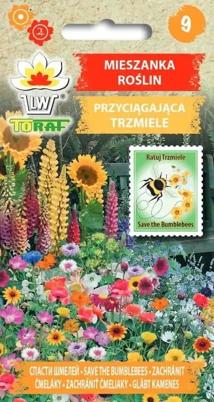 Semínka směs rostlin pro čmeláky 1000 ks, kvetoucí letničkový mix pro pylonosné záhony, balkony a podporu opylovačů 1