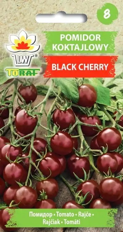 Semințe de roșii cocktail Black Cherry, ambalaj 100 buc, roșie cherry de culoare violet închis pentru cultivare în grădină și seră