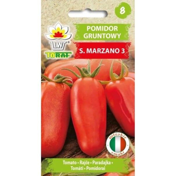 Semințe de roșii San Marzano 3, ambalaj de cca 100 bucăți, varietate italiană clasică de fructe alungite pentru cultivare în grădină