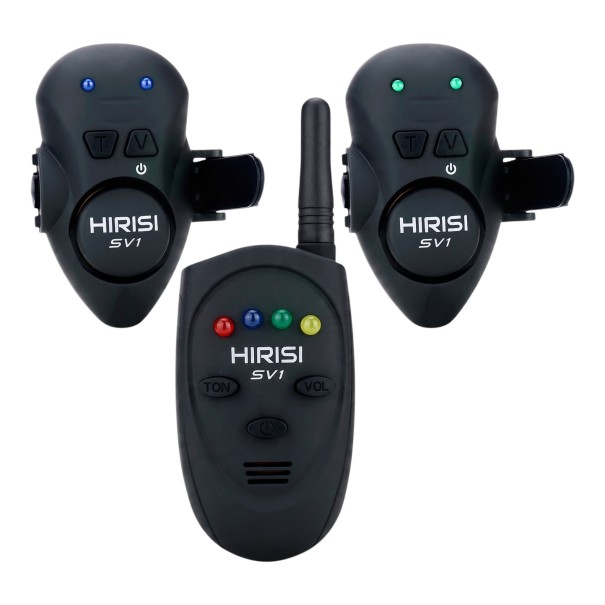 Sensor de captura sem fios com receptor Alcance superior a 100 m Sinalização sonora e luminosa 256 códigos ABS Preto Para pesca 1