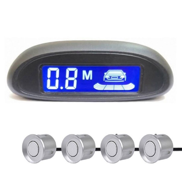 Sensores de estacionamento com display LED prateado