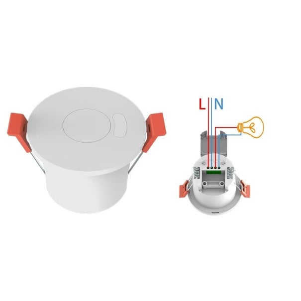 Senzor de prezență WiFi mmWave 24G AC 85–265 V Montare încastrată în tavan Senzor Lux Releu 16 A Tuya Smart Life 1
