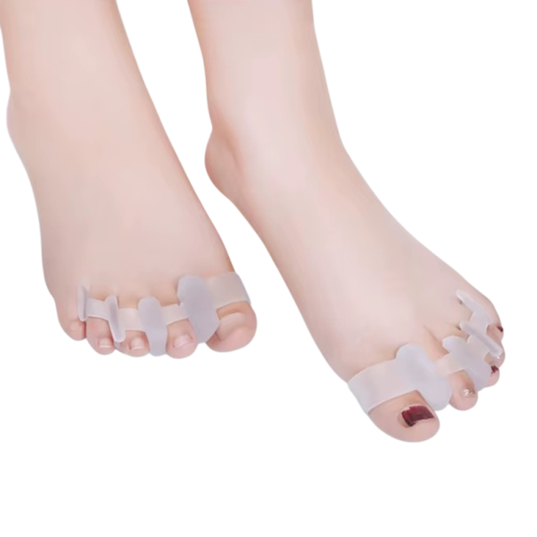 Separador de dedos de los pies Corrector de hallux valgus Separador de dedos Necesidades ortopédicas para juanete Herramienta para el cuidado de los pies blanco