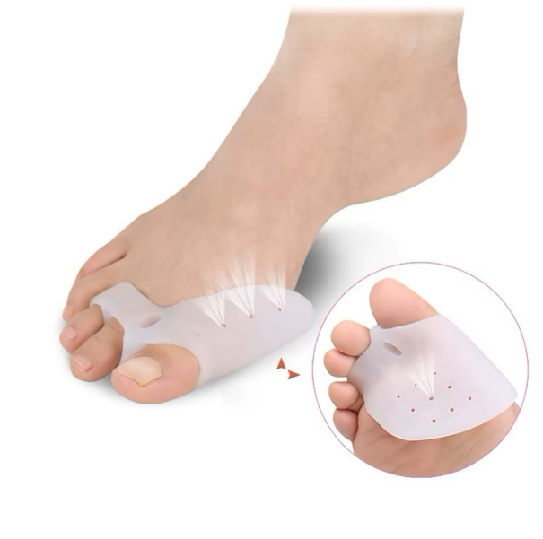 Separator de degete cu gel și protecție laterală pentru frecare Corecția hallux valgus și degete-ciocan Culoare albă până la transparentă 1 pereche 1