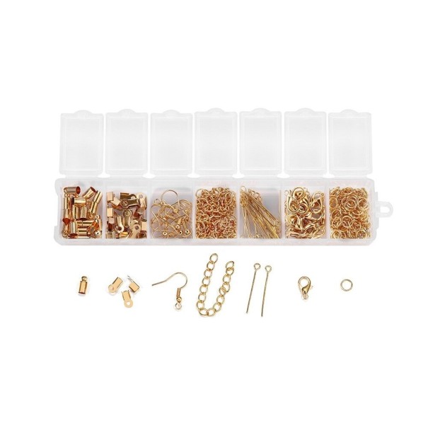 Série d'accessoires pour la fabrication de bijoux 390 pièces vieux rose