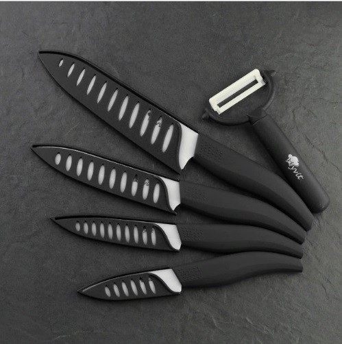 Série de couteaux en céramique de haute qualité - 5 pcs noir