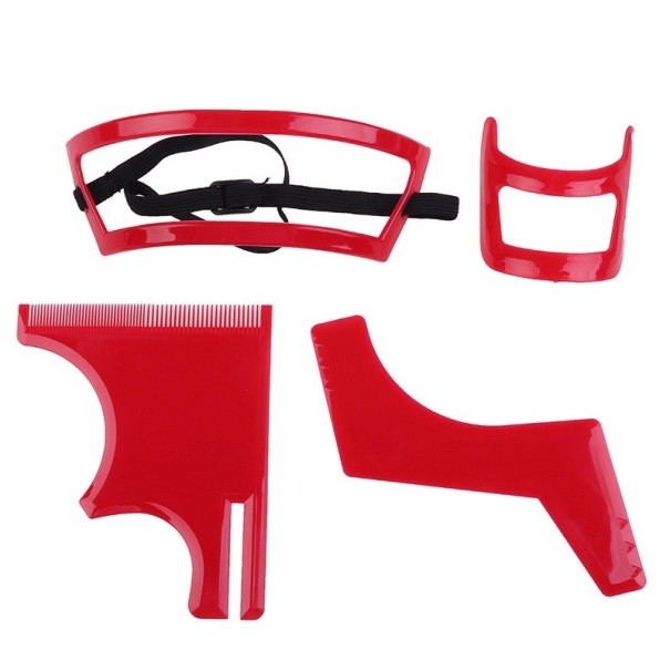 Série de gabarits de rasage 4 pcs rouge
