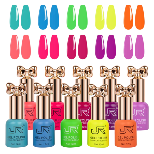 Série DIY de vernis à ongles en gel colorés 10×12 ml vernis UV LED pour manucure à domicile et nail art durcissement sous lampe 1
