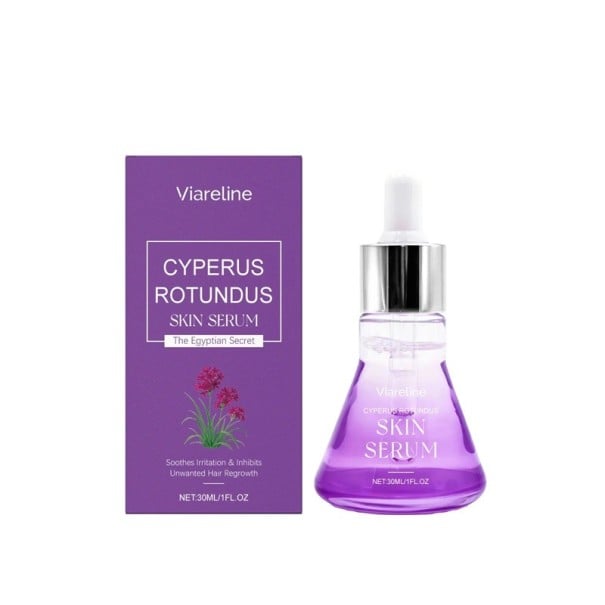 Sérum na spomalenie rastu chĺpkov 30 ml s extraktom z Cyperus rotundus Fialové Zjemnenie chĺpkov Kapátko Na telo aj domácu starostlivosť 1