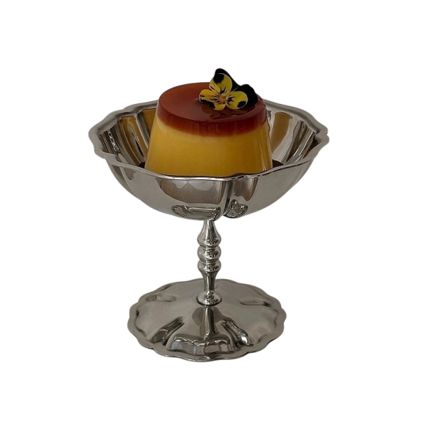 Servérskål för desserter diameter 11,2 cm höjd 9,8 cm volym 200 ml rostfritt stål dessertskål på fot för servering 1