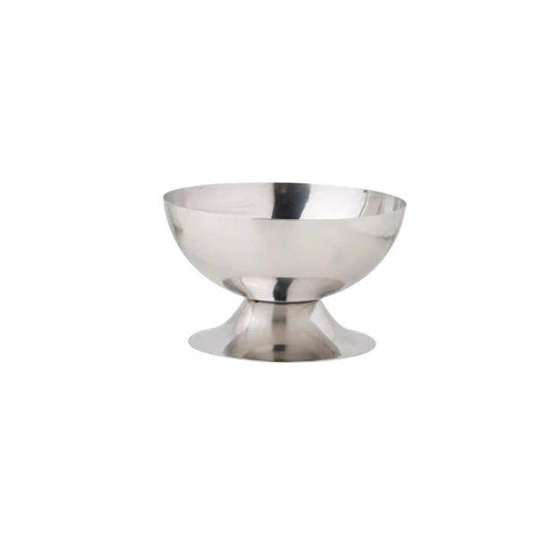Servérskål för glass rostfritt stål diameter 10 cm höjd 6 cm fot 7,7 cm dessertskål för glass frukt 1